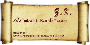 Zámbori Karácson névjegykártya